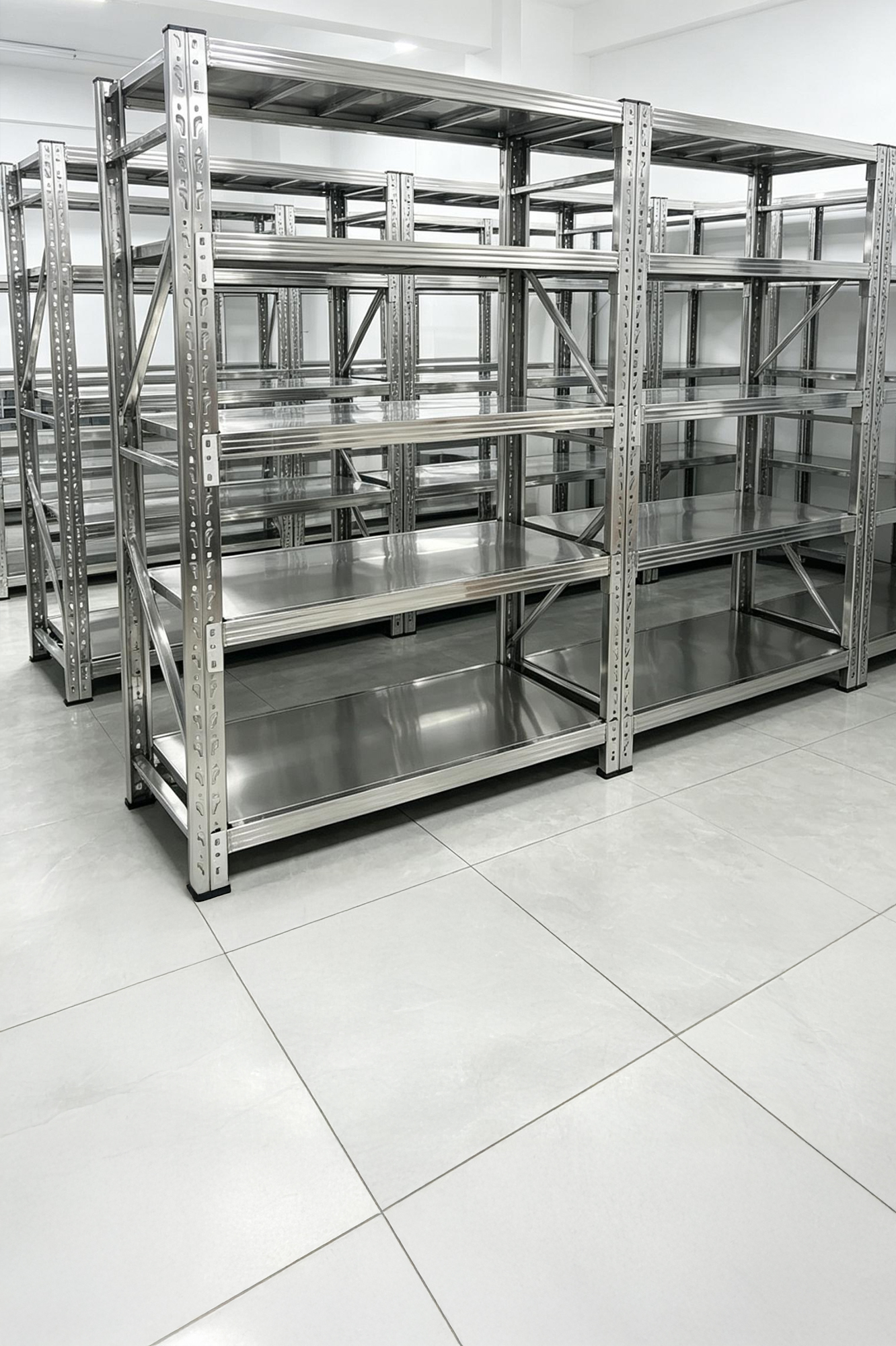 Stainless steel shelves
